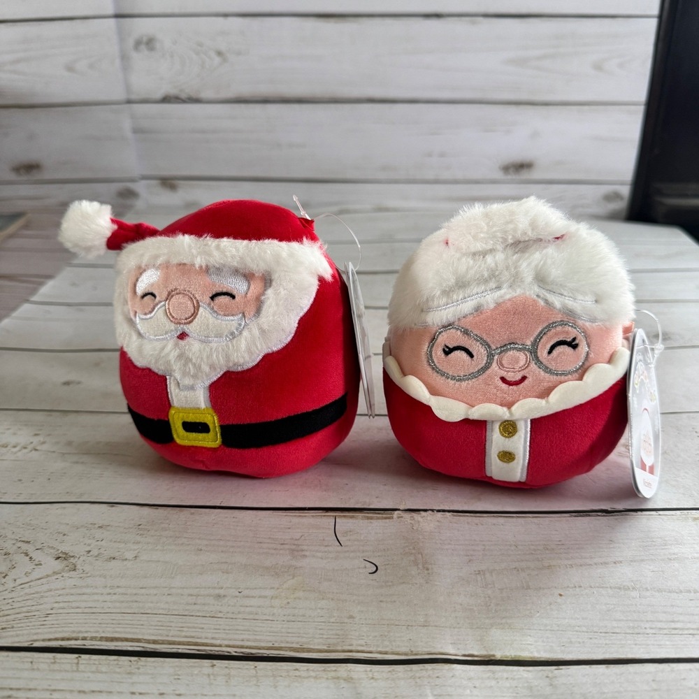 Squishmallows Santa Nick & Mrs Claus Nicolette 4.5" Christmas Plush Kellytoy NWT